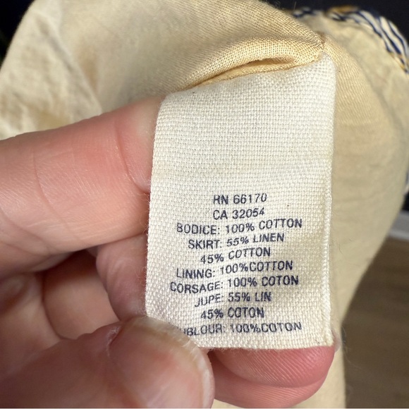 Anthropologie Maeve Boho Shibori Tie Dye Strapless Dress, Blue & Tan, Size 8 - Picture 12 of 15